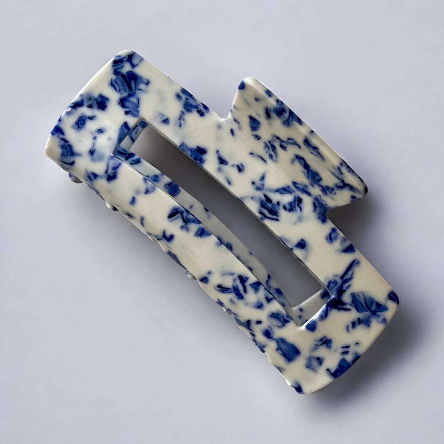 Large Claw Hair Clip - Blue White - Blue White